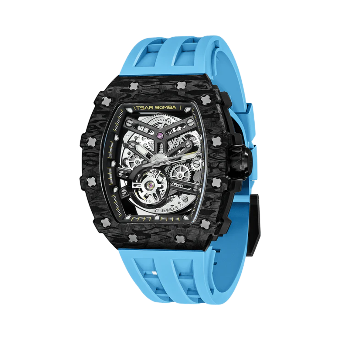 차르봄바 엘리멘탈 카본파이버 오토매틱 TB8208CF-41 패션 블루(Tsar Bomba Elemental Carbon Fiber Automatic TB8208CF-41 Fashion Blue)