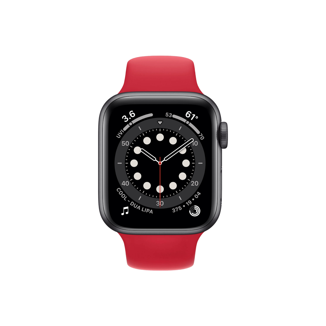I5A3140610841 [S등급] Refurbished Watch Series 6 44mm GPS Spacegray Aluminum Case with Sport Band Red