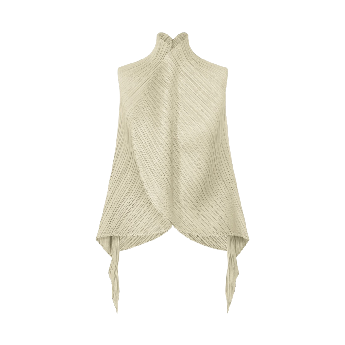 PP61/PP66-JK451-42 (W) Pleats Please Issey Miyake Leaf Top Greige