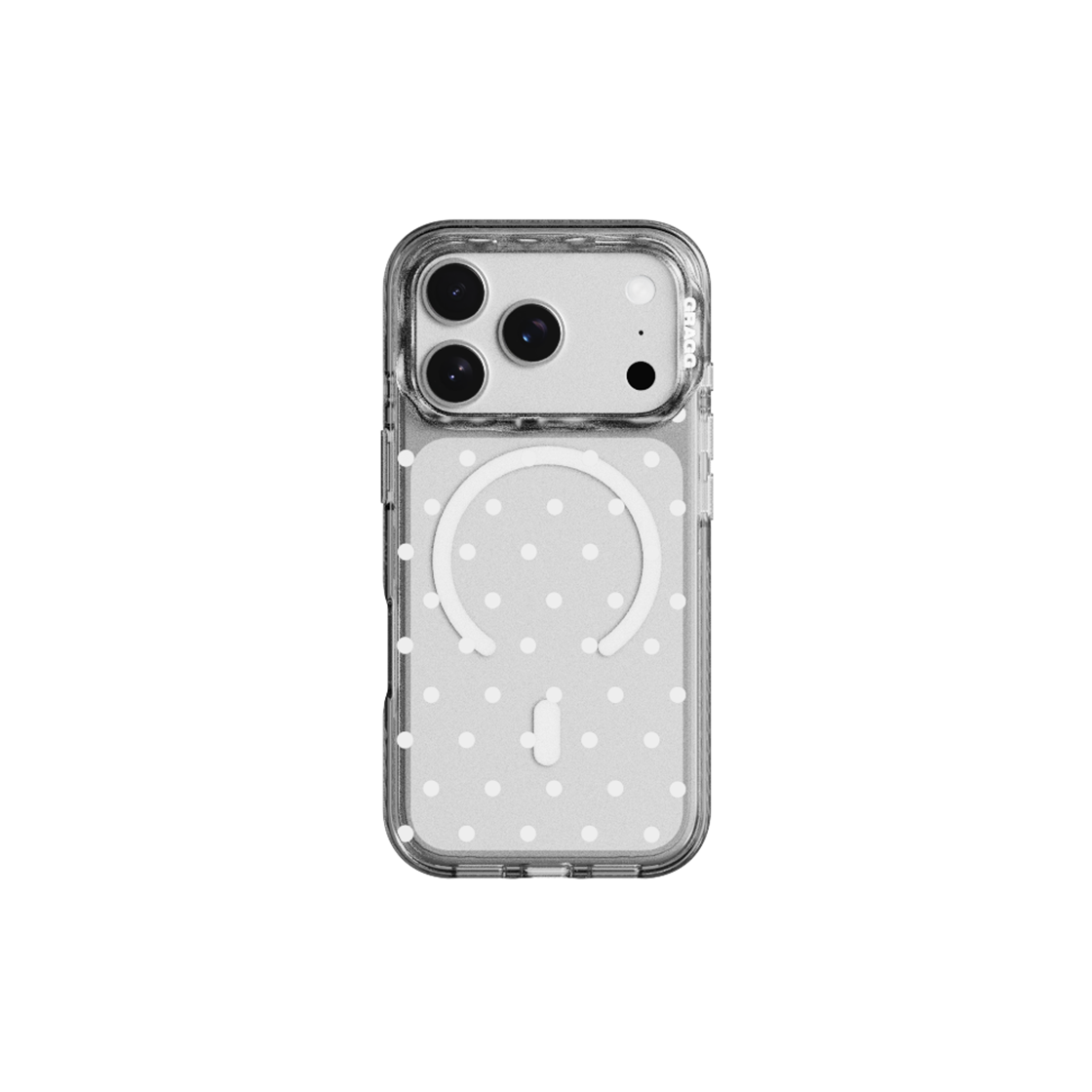 그래그 프레임 패턴 케이스 클리어 블랙 - 포인트 프레임 도트(GRAGG MAGSAFE LAYERS FRAME CASE CLEAR BLACK - POINT FRAME DOT)
