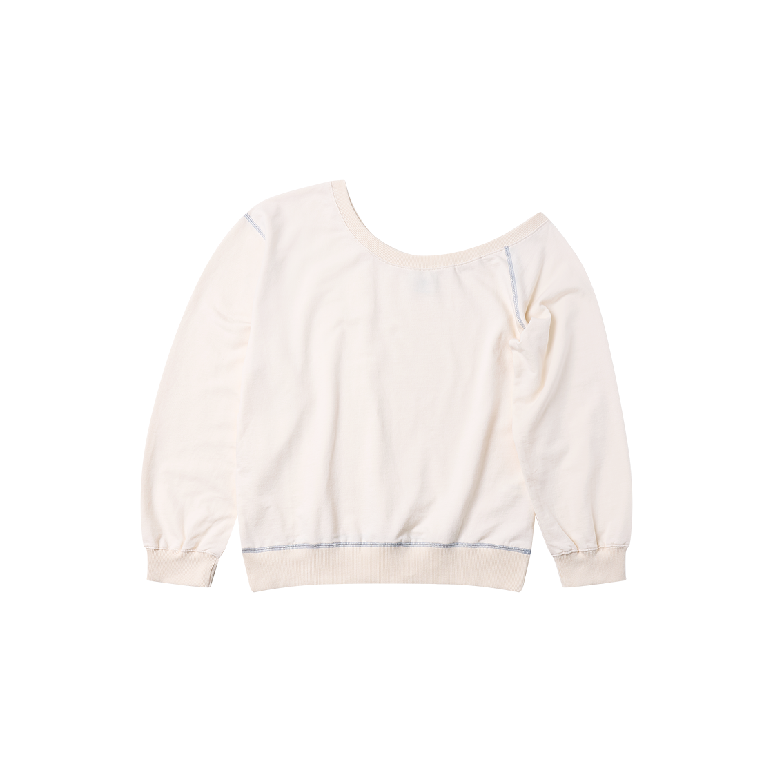 플랫웨이브 인 서울 카야 언발란스 오프숄더 스웨트셔츠 아이보리(Flatwave in Seoul Kaya Unbalance Off Shoulder Sweatshirt Ivory)