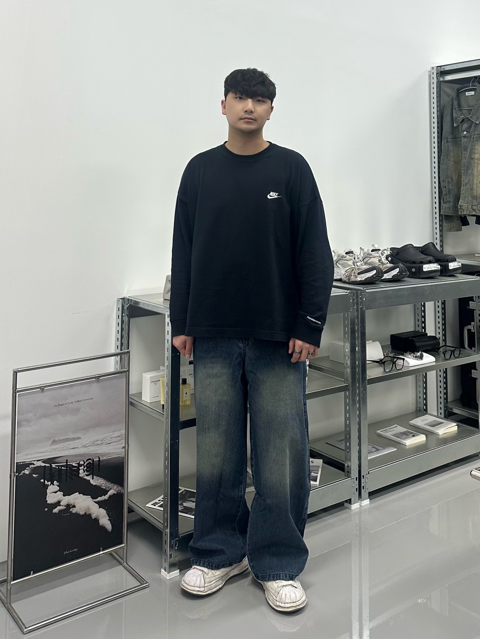 Nike x Peaceminusone LS T-Shirt Black (DR0098-010) 착용 스타일 - 1