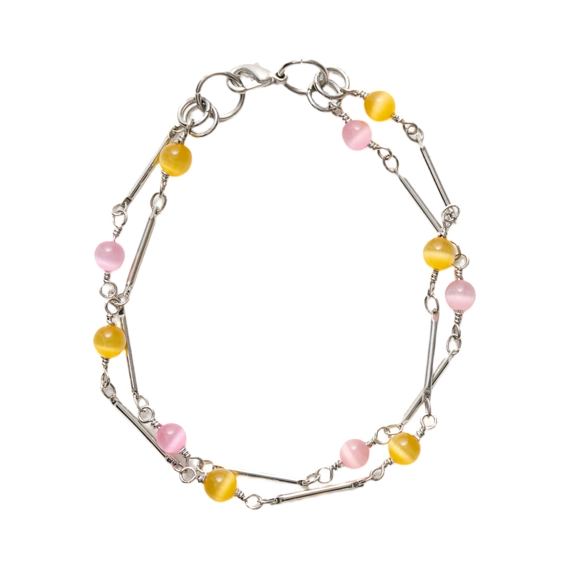 아워레가시 페브리케이티드 펄 브레이슬릿 마블드 넥타 브래스 링크(Our Legacy Fabricated Pearl Bracelet Marbled Nectar Brass Link)