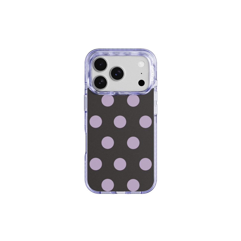 그래그 프레임 패턴 케이스 클리어 퍼플 - 딥 도트 퍼플(GRAGG MAGSAFE LAYERS FRAME CASE CLEAR PURPLE - DEEP DOT PURPLE)