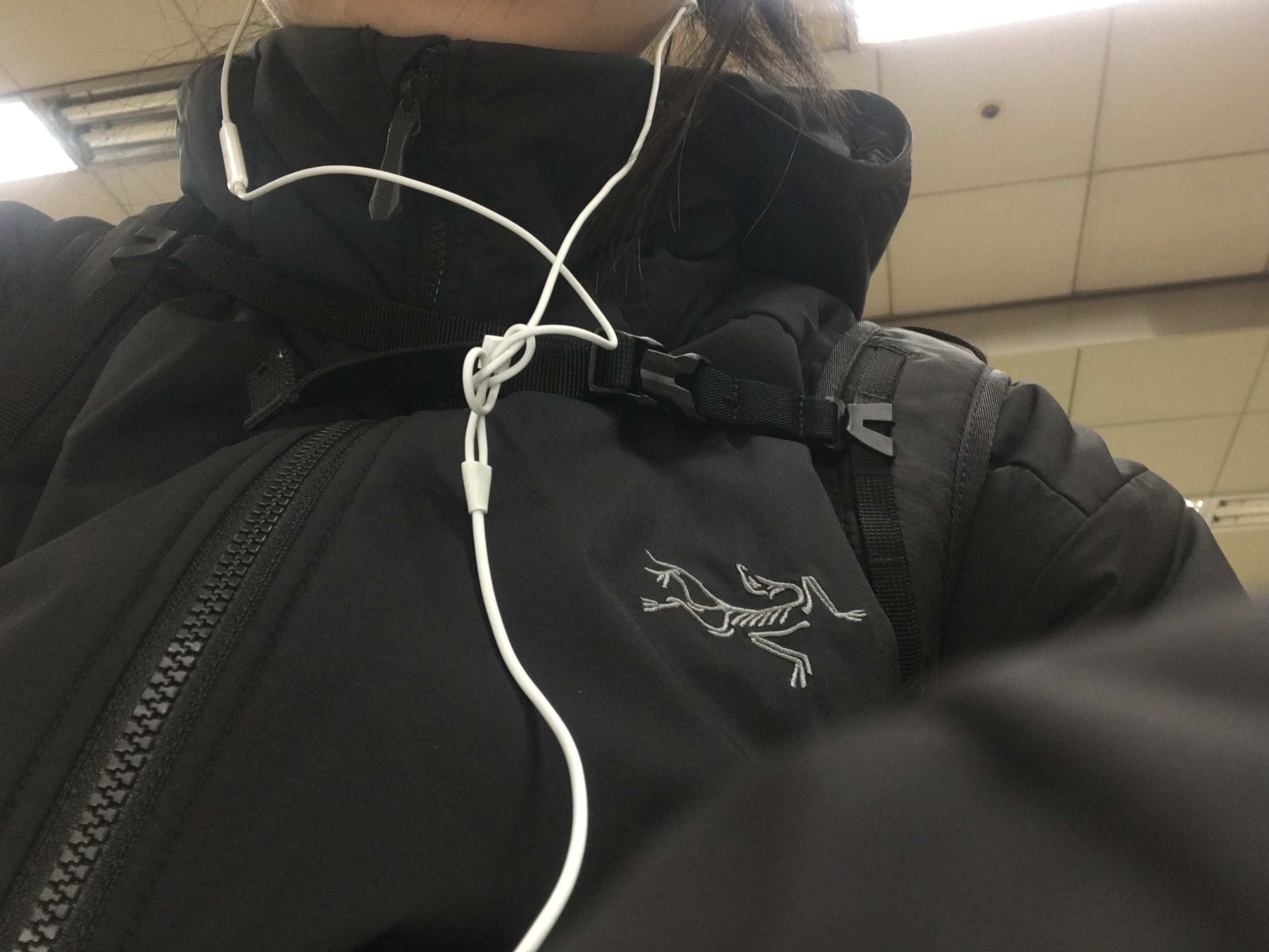 Arc'teryx Atom SV Hoody Black, Salomon Trailblazer 20 Black 착용 스타일