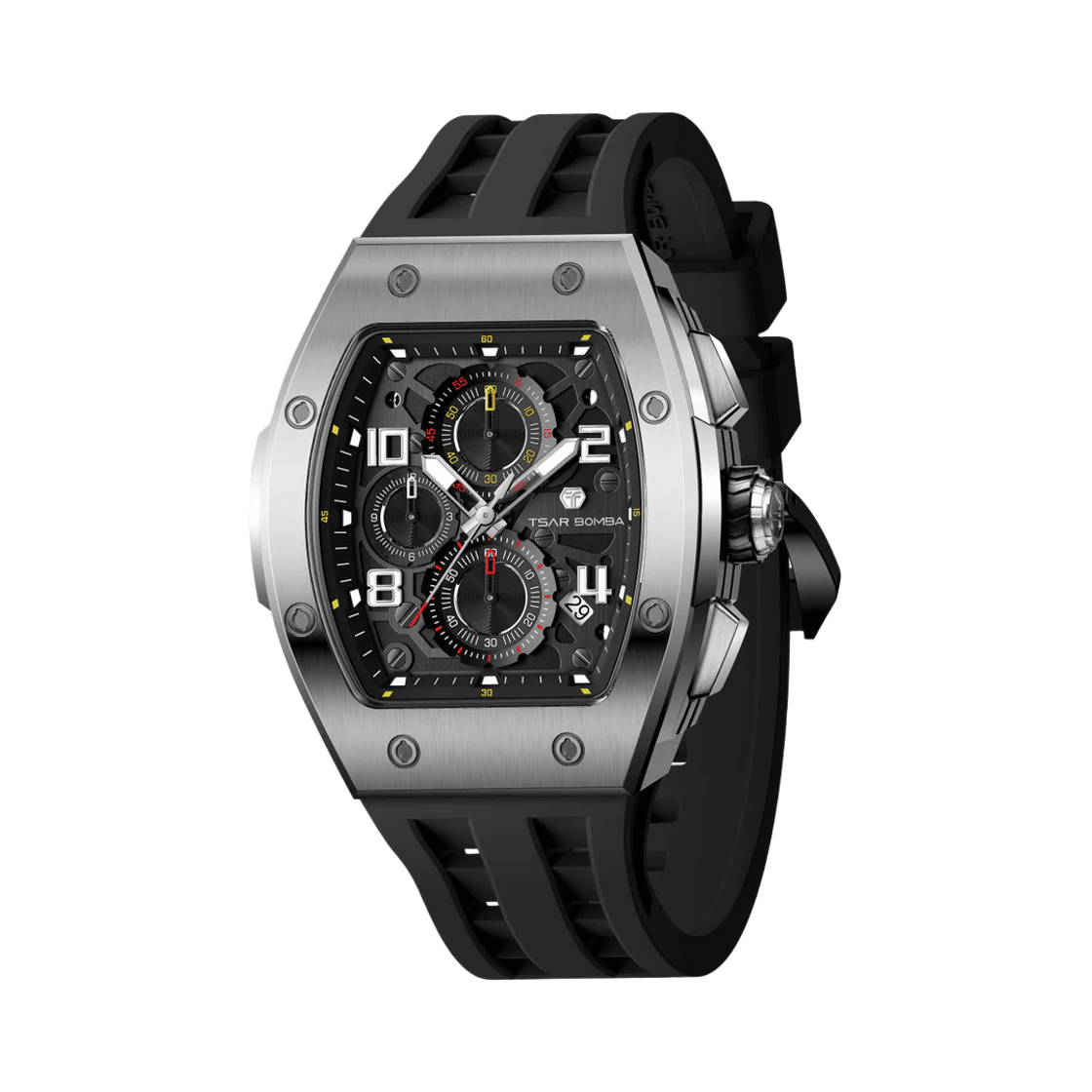 차르봄바 엘리멘탈 크로노그래프 캘린더 쿼츠 TB8204Q-01 실버 블랙(Tsar Bomba Elemental Chronograph Calender Quartz TB8224Q-01 Silver Black)