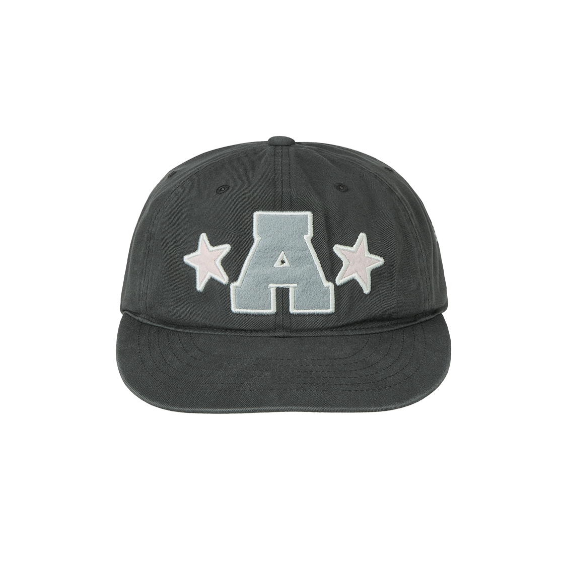 에이이에이이 워시드 캐피탈 로고 캡 차콜(AEAE Washed Capital Logo Cap Charcoal)