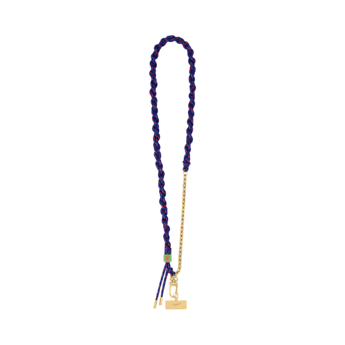 M03744 (W) Louis Vuitton Braided Phone Strap Blue