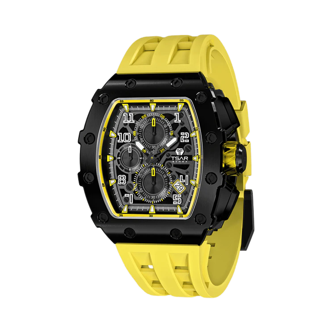 차르봄바 엘리멘탈 크로노그래프 캘린더 쿼츠 워치 TB8204Q-07 블랙 옐로우(Tsar Bomba Elemental Chronograph Calendar Quartz  TB8204Q-07 Black Yellow) - 1