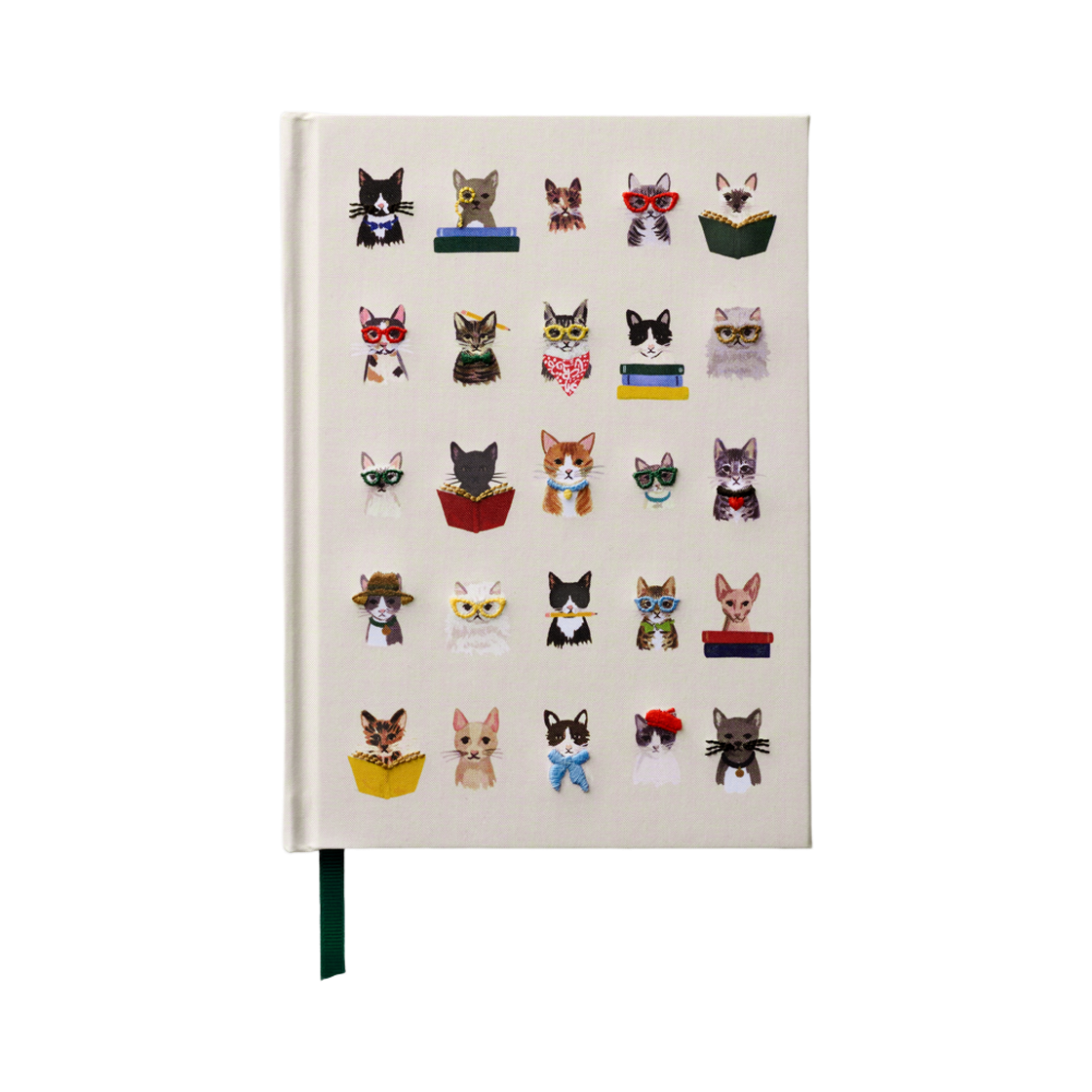 JNE007 RIFLE PAPER CO. Studious Cats Embroidered Journal