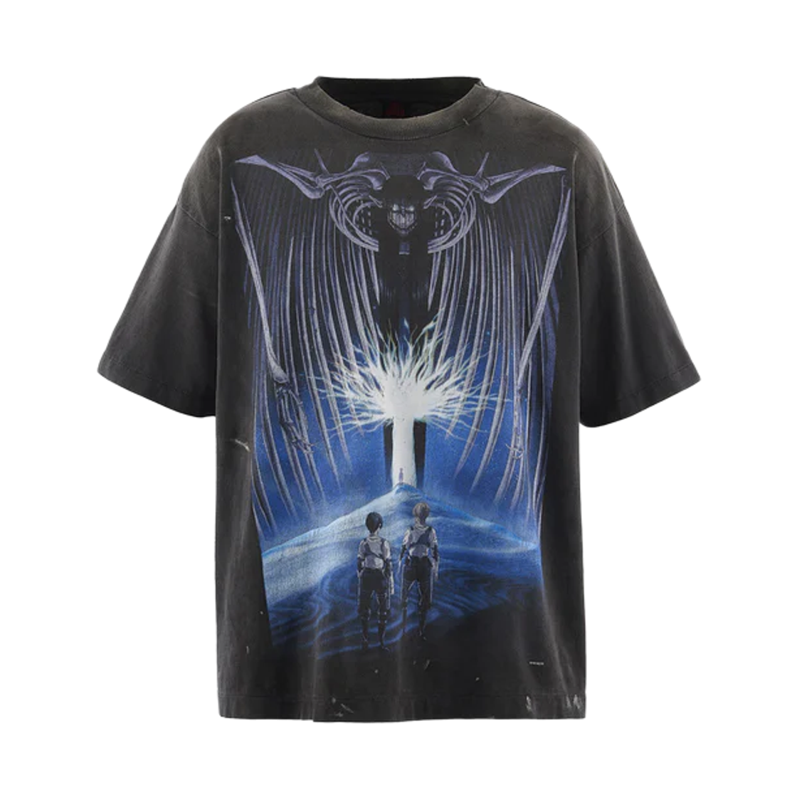 세인트 마이클 x 진격의 거인 숏슬리브 티셔츠 블랙 - 26SS