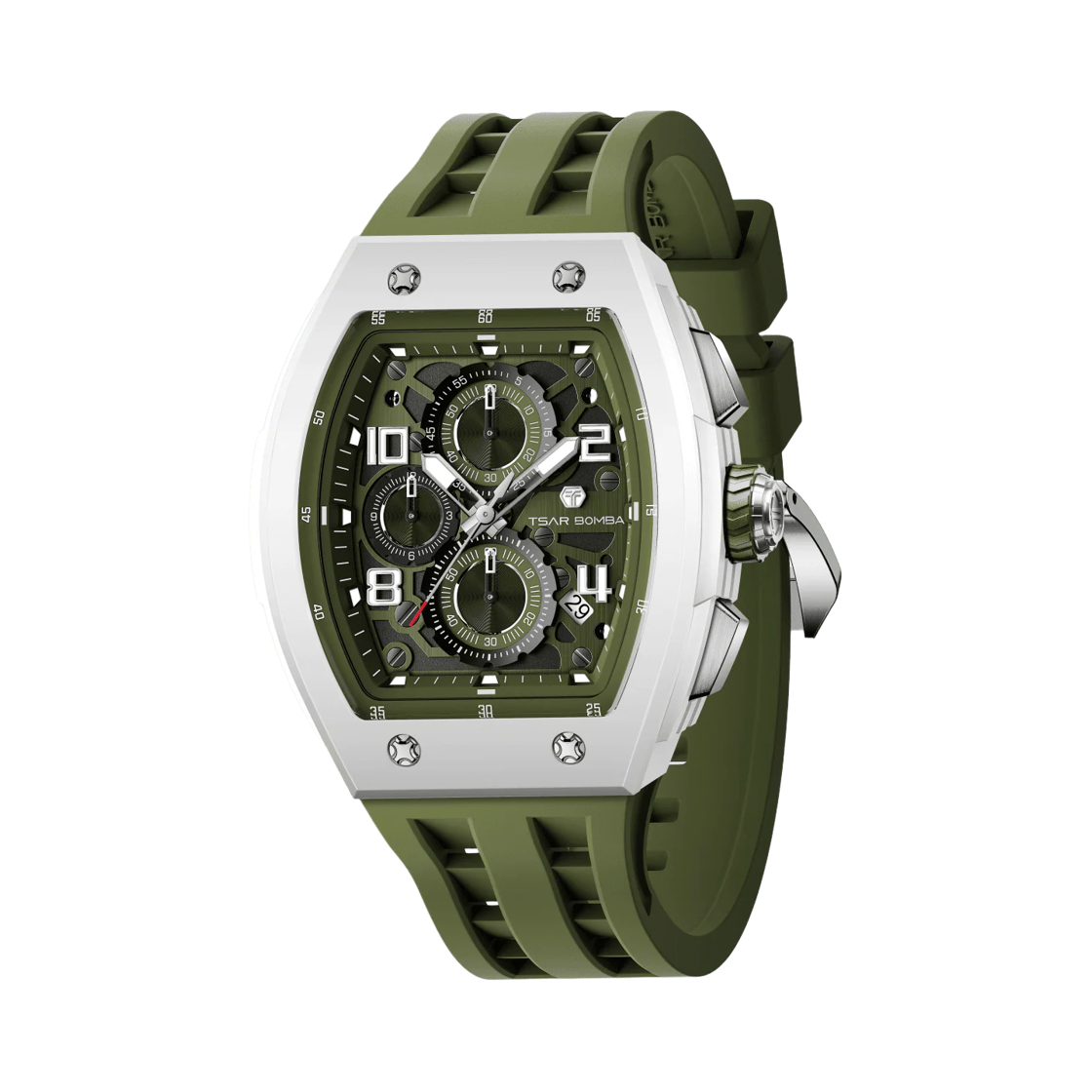 차르봄바 엘리멘탈 바이오세라믹 크로노그래프 캘린더 쿼츠 TB8224B-02 올리브(Tsar Bomba Elemental Bioceramic Chronograph Calendar QuartzTB8224B-02 Olive)