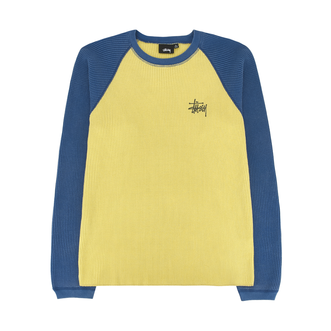 스투시 베이직 스투시 써멀 투톤 롱슬리브 티셔츠 옐로우(Stussy Basic Stussy Thermal 2 Tone LS T-Shirt Yellow)