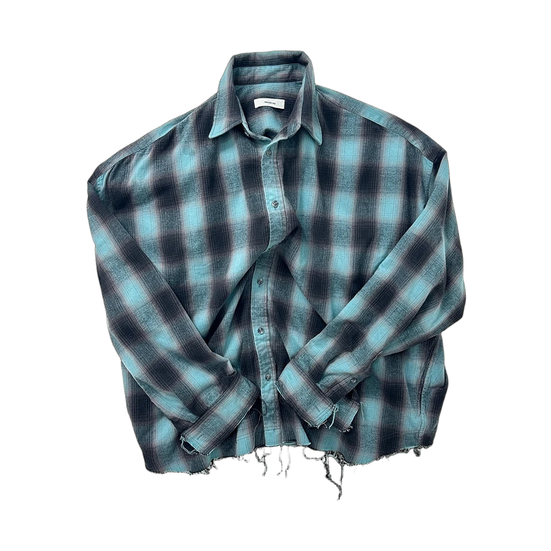 논노드 플렉시블 스트링 체크 셔츠 아쿠아 애쉬(Nonnod Flexible String Check Shirt Aqua Ash) - 1