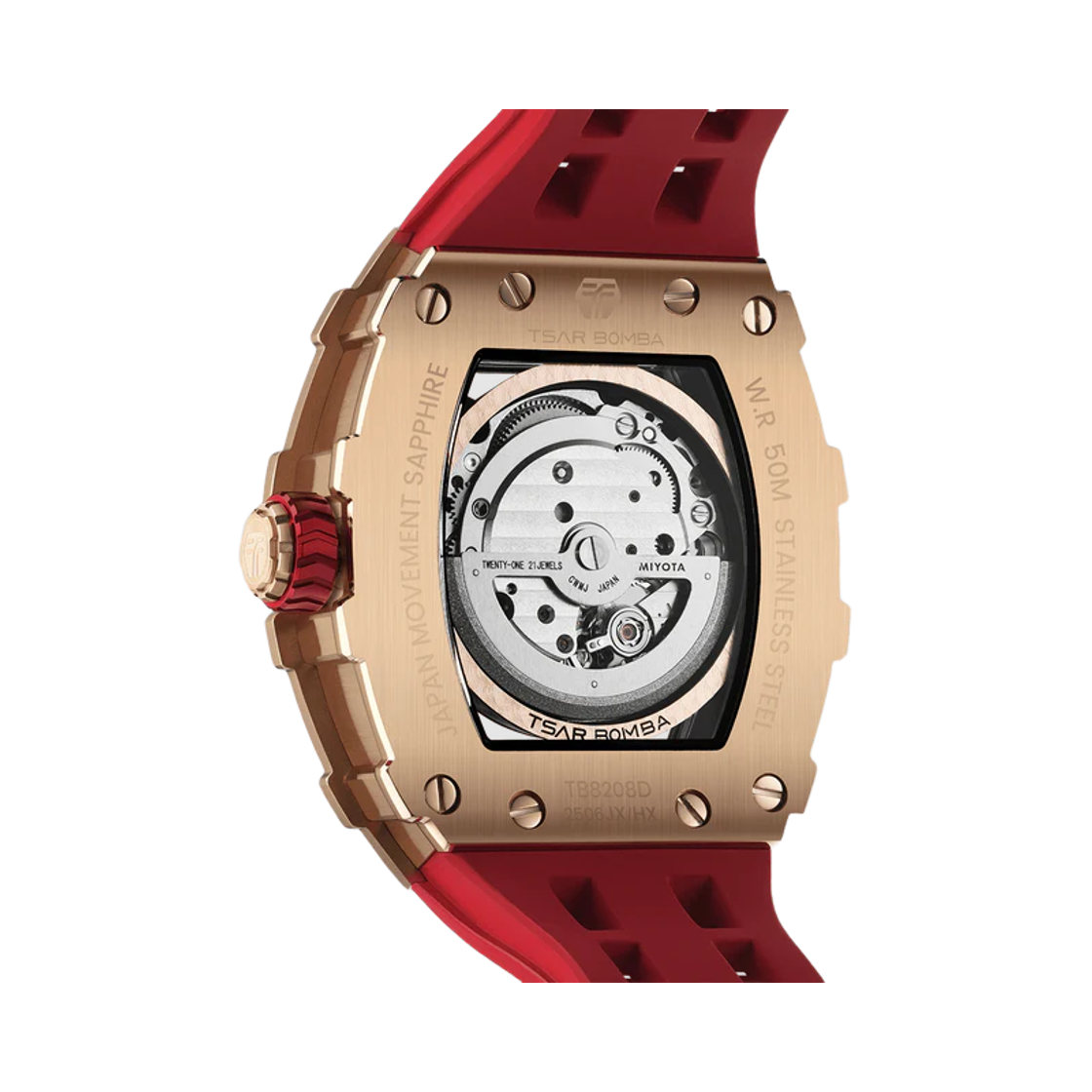 차르봄바 엘리멘탈 지르코니아 큐빅 오토매틱 워치 TB8208D-12 레드 2(Tsar Bomba Elemental Zirconia -Cubic Automatic TB8208D-12 Red 2) - 2