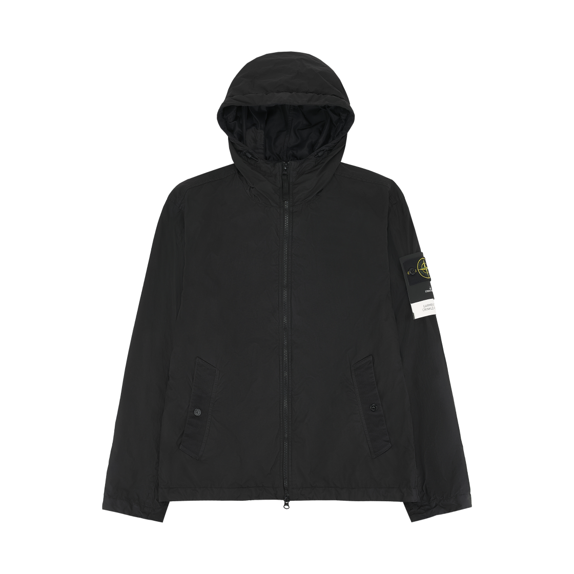 스톤 아일랜드 4100001 크링클 랩스 NY 윈드 레지스턴스 안티 드롭 후드 자켓 - 26SS(Stone Island 4100001 Crinkle Reps NY Hooded Jacket with Wind Resistance and Anti-Drop Black - 26SS) - 2