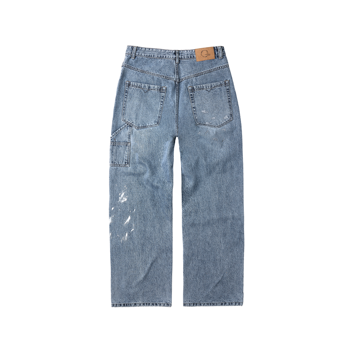 CHOWOO 에이징 스플래터 카펜터 데님 팬츠 워시드 블루(CHOWOO Aged Splatter Carpenter Denim Pants Washed Blue) - 2