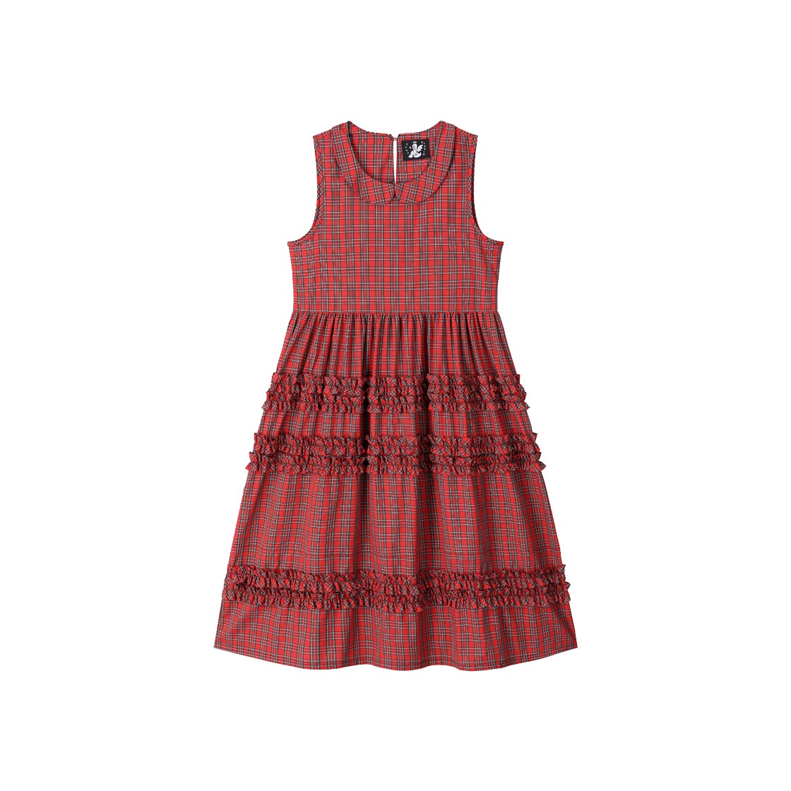 클럿 스튜디오 타탄 프릴 드레스 레드(Clut Studio Tartan Frill Dress Red)