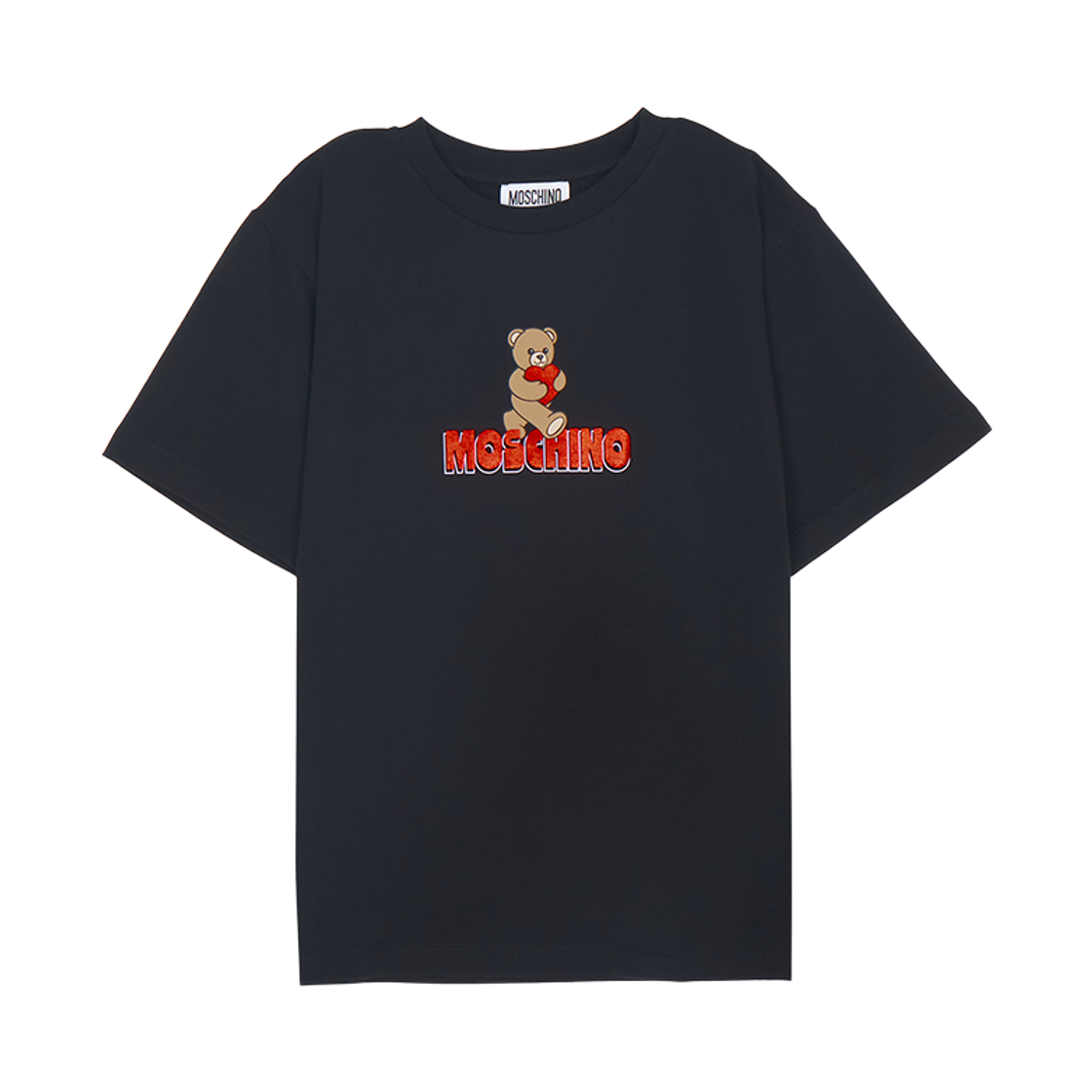 (키즈) 모스키노 숏슬리브 티셔츠 블랙((Kids) Moschino Short Sleeve T-Shirt Black)