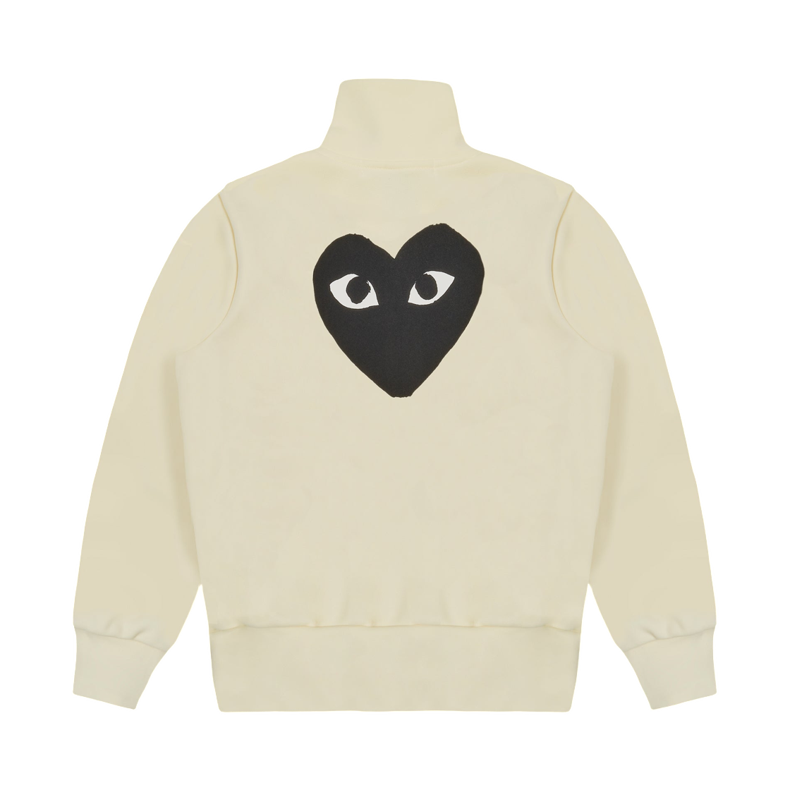 (W) 플레이 꼼데가르송 빅 블랙 하트 프린트 트랙 자켓 아이보리((W) Play Comme des Garcons Big Black Heart Print Track Jacket Ivory) - 2