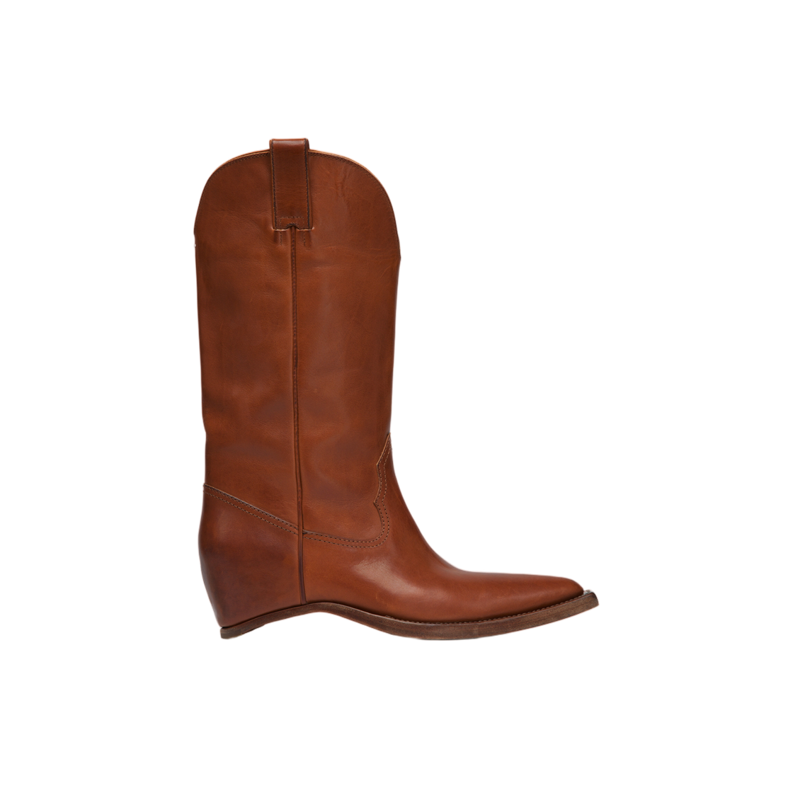 S39WW0081P7677T2229 (W) Maison Margiela Heel-less Western Boots Cognac