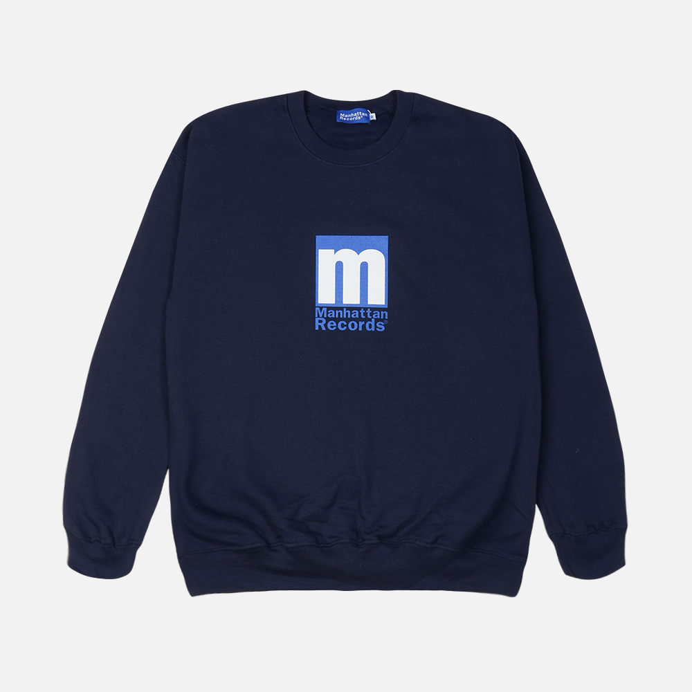 맨하탄 레코즈 박스 로고 크루넥 - 네이비(Manhattan Records Box Logo Crew Neck - Navy) - 2