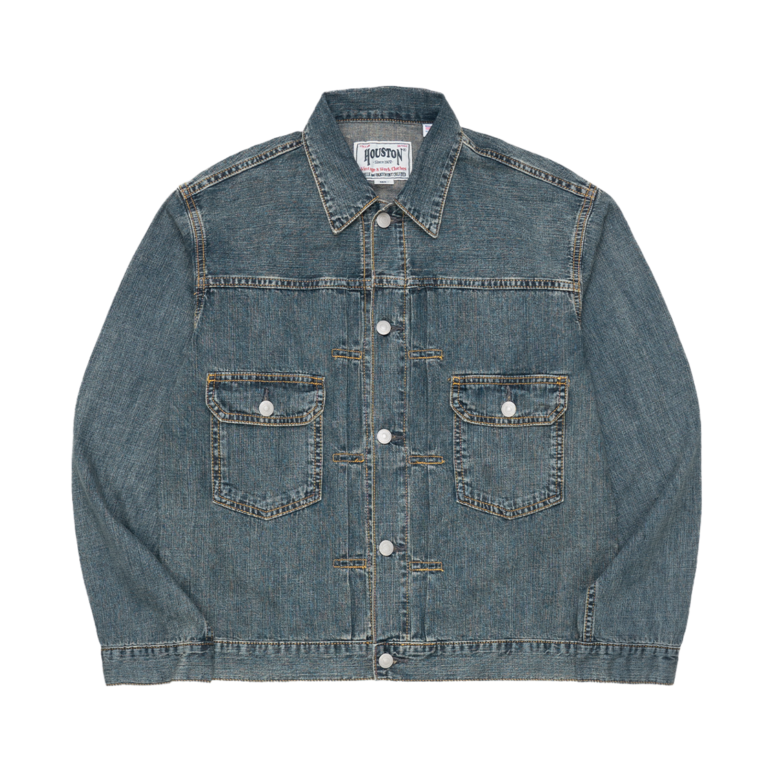 51584VW Houston Japan U.S. Cotton Type2 Denim Shirt Jacket Indigo Vintage Wash 51584