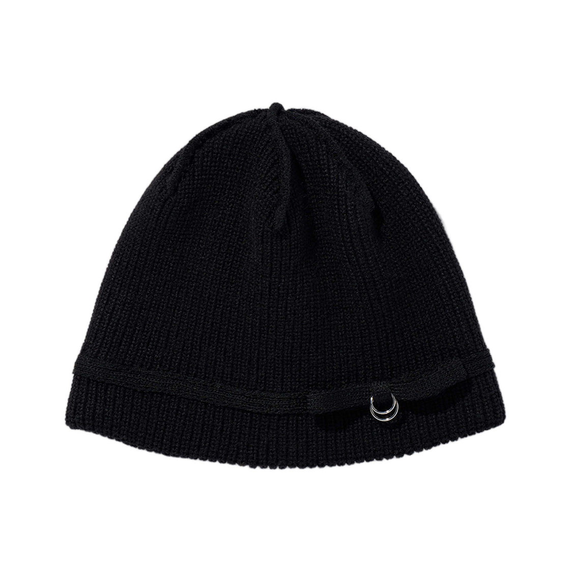 (W) 미스치프 플랫 보우 링 비니 블랙((W) Mischief Flat Bow Ring Beanie Black)
