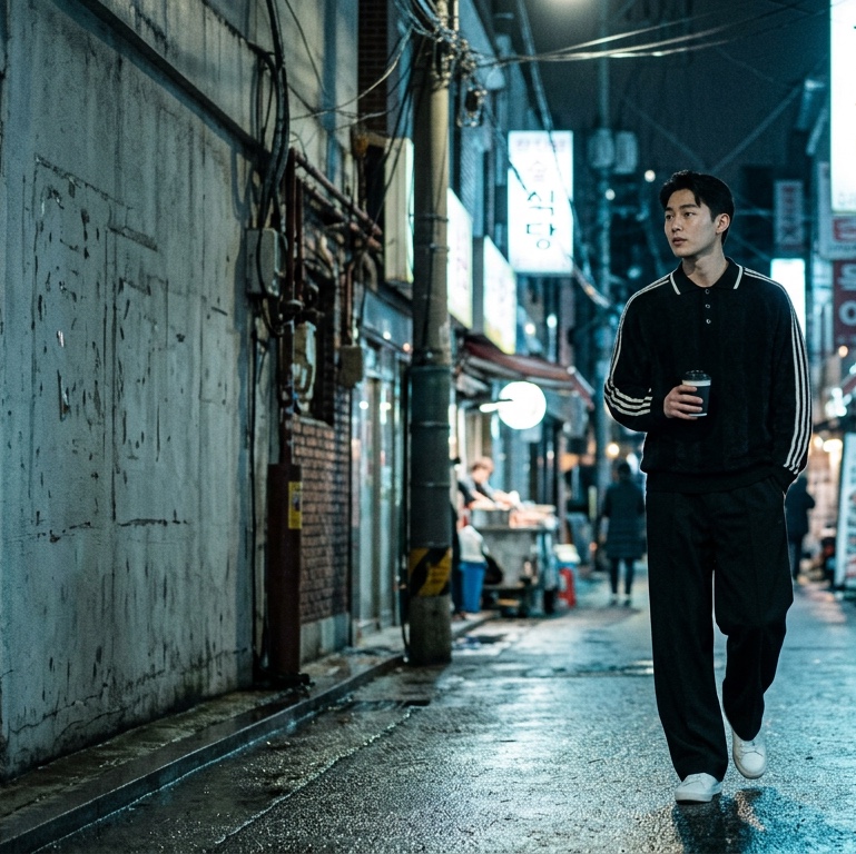 Adidas Premium Knitted Jersey Black - KR Sizing 착용 스타일