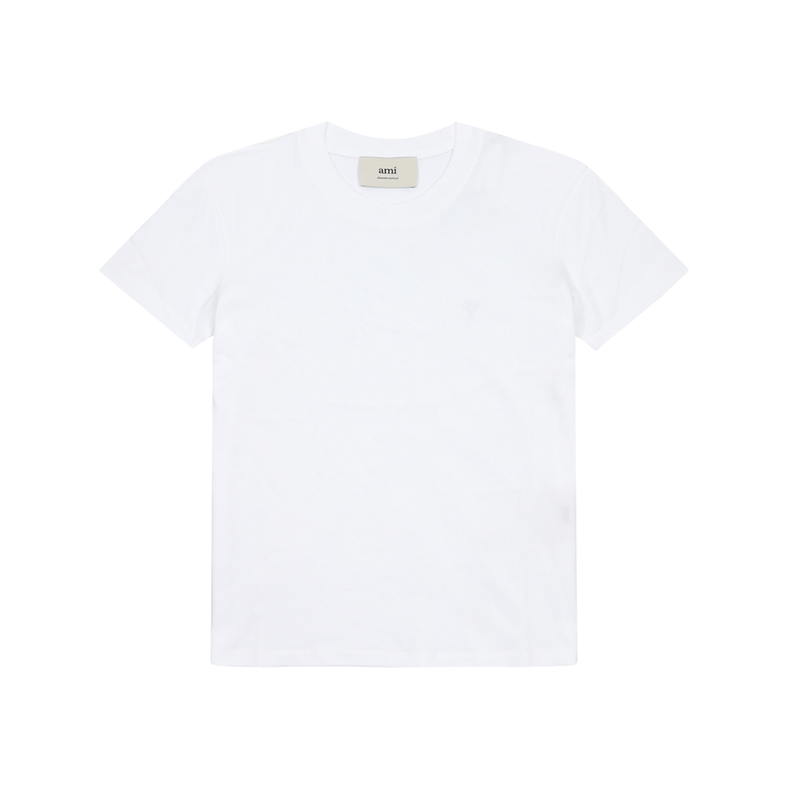 [20% 쿠폰] 아미 톤온톤 하트 로고 크루넥 티셔츠 화이트([20% 쿠폰] AMI de Coeur Crewneck T-Shirt White)