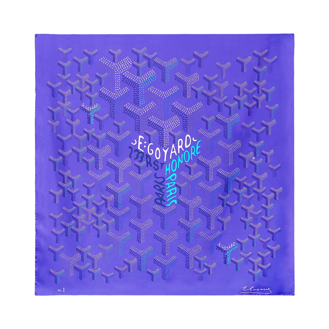 고야드 스카프 N°1 마케트리 블루베리 퍼플(Goyard Scarf N°1 Marquetry Blueberry Purple) - 1