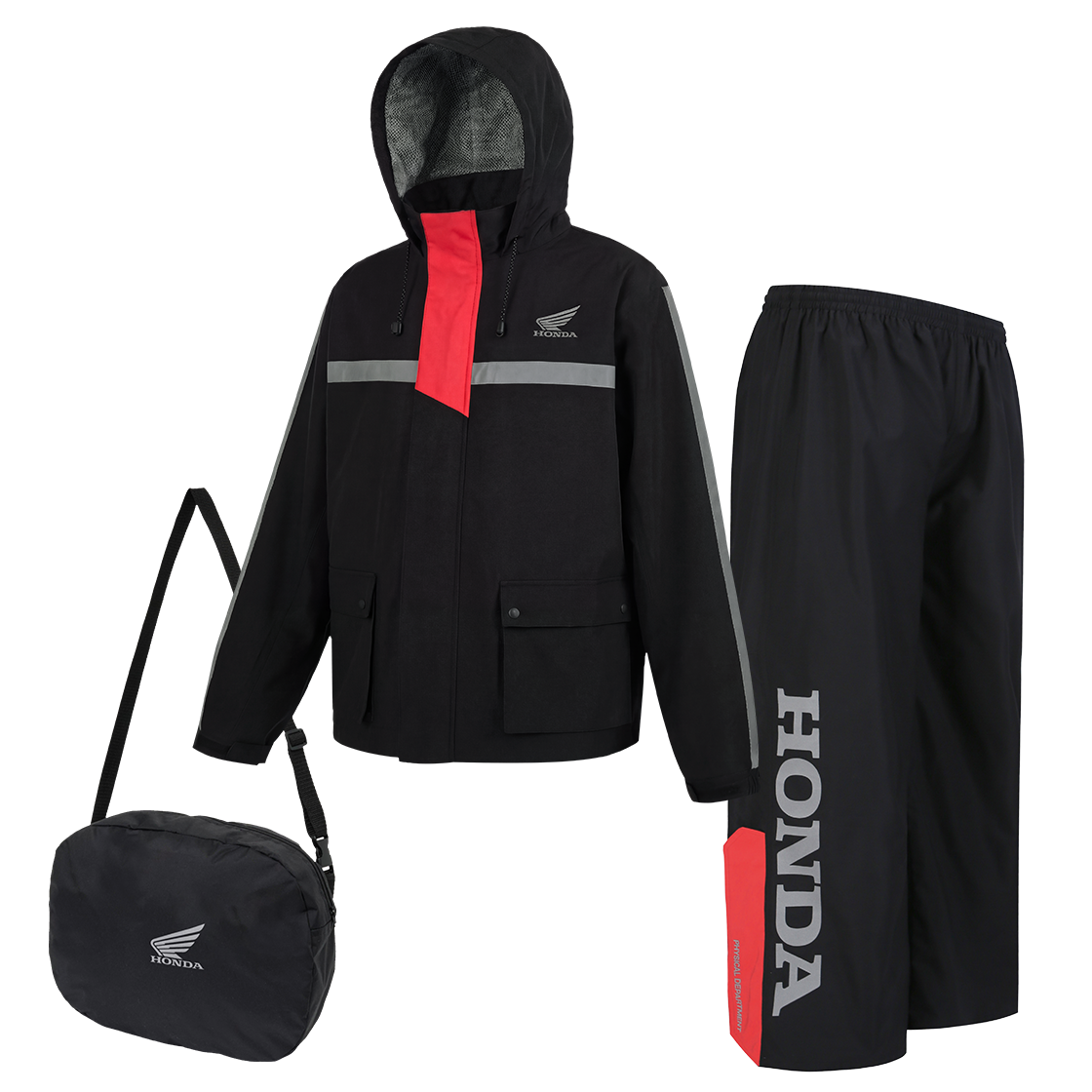 혼다 시티 라이더 레인 쉴드 패커블 자켓 세트 레드(Honda City Rider Rain Shield Packable Jacket Set Red)