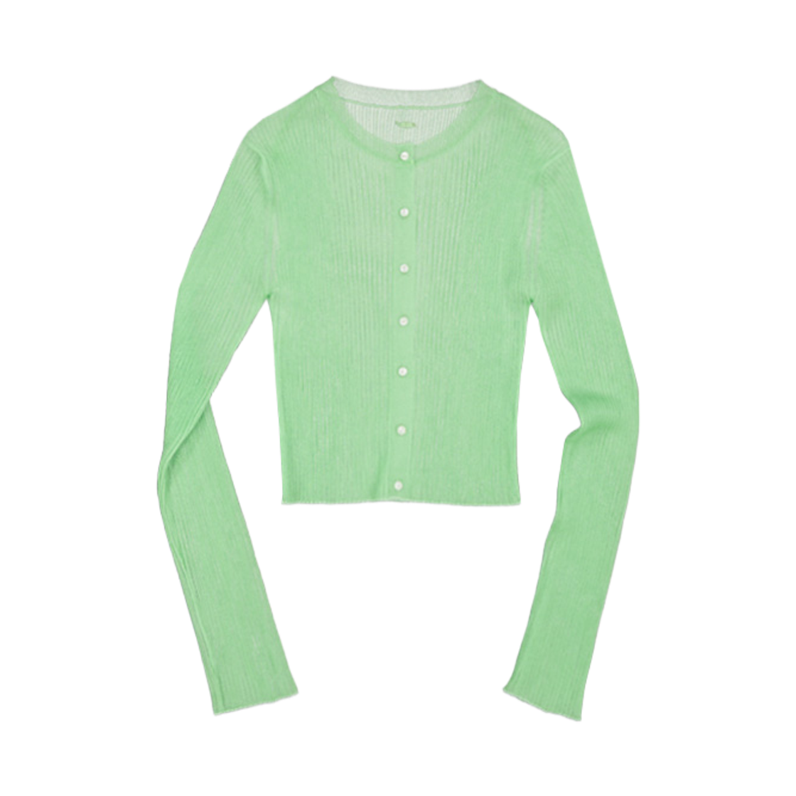 뮈르뮈르 유센 글로시 시어 니트 가디건 라이트그린(Murmure Yusen Glossy Sheer Knit Cardigan Light Green)