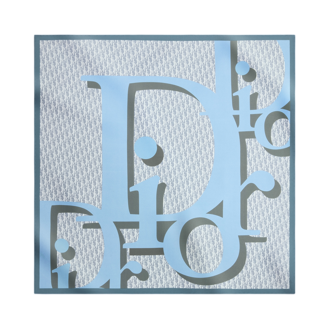 (W) 디올 인피니 70 스퀘어 스카프 실크 트윌 블루((W) Dior Infinie 70 Square Scarf Silk Twill Blue) - 1