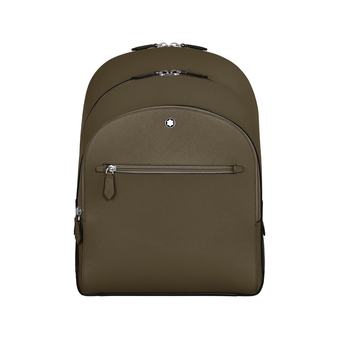 몽블랑 미디움 백팩 3 컴파트먼츠 사토리얼 레더 카키(Montblanc Medium Backpack with 3 Compartments In Sartorial Leather khaki) - 1