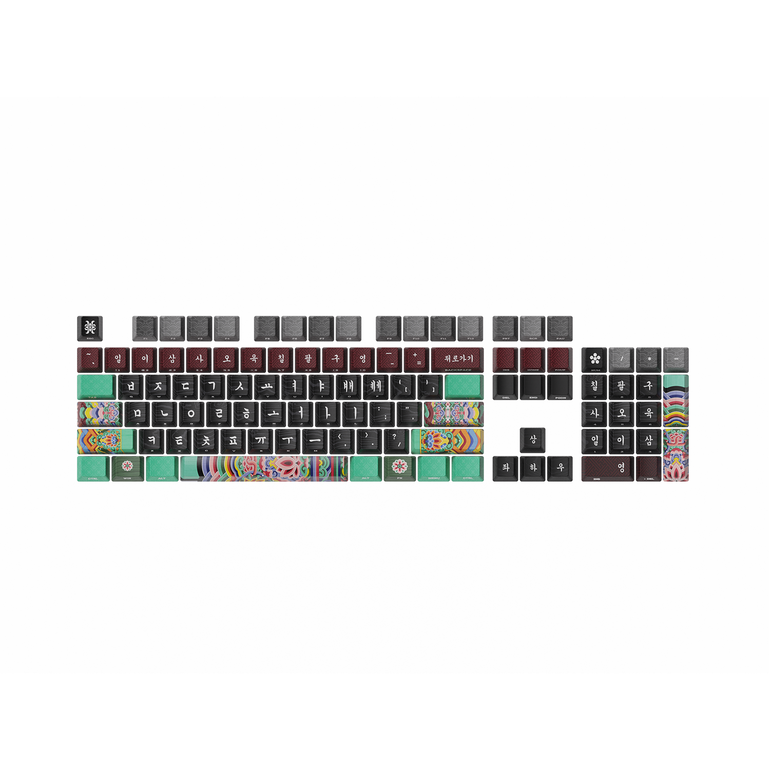시이닷 블랙 단청 염료승화 한글 PBT 키캡(C.e.dot Black Dancheong Hangul PBT Keycaps)