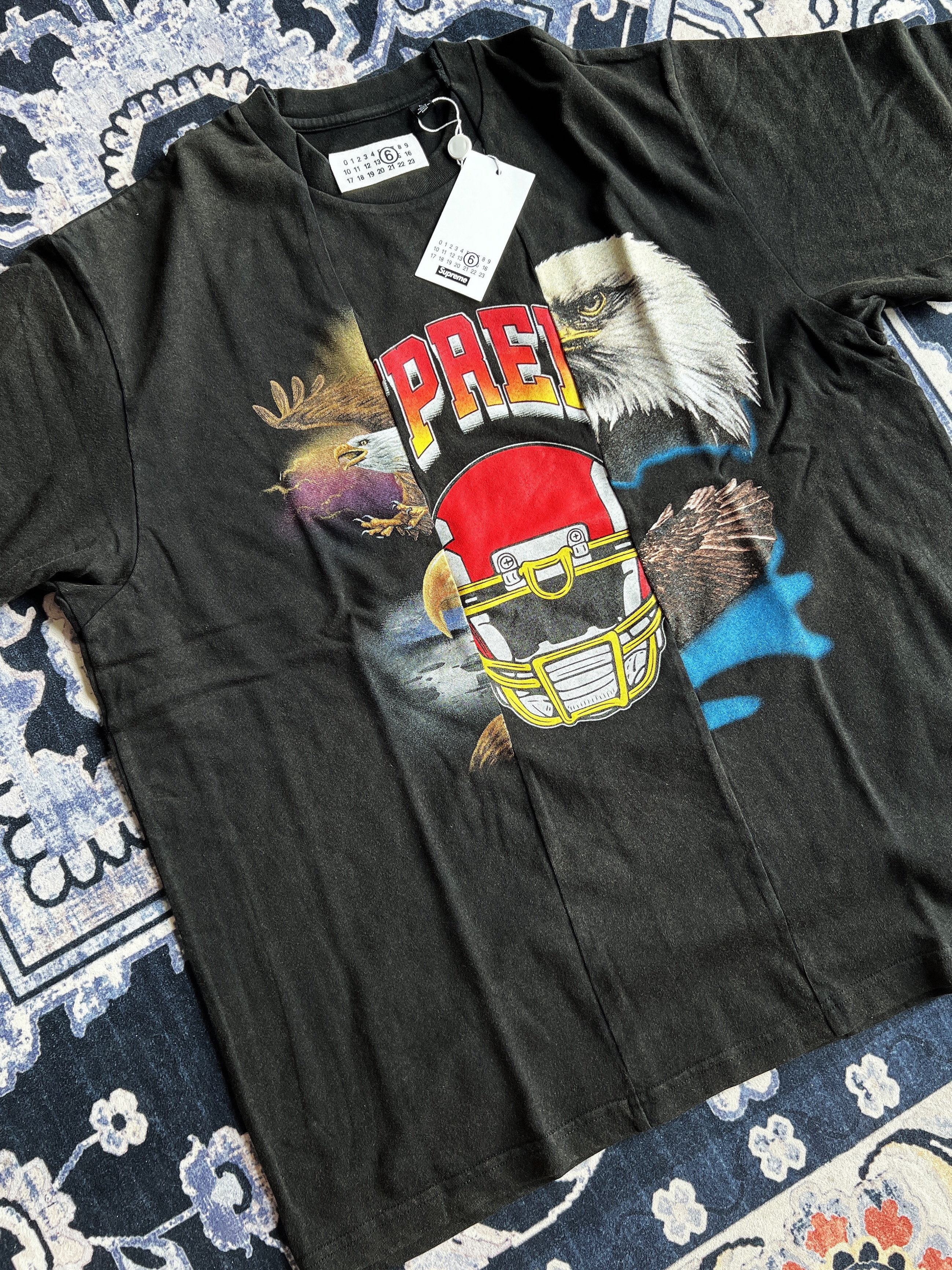 Supreme x MM6 Maison Margiela Split S/S Top Black - 26SS 착용 스타일