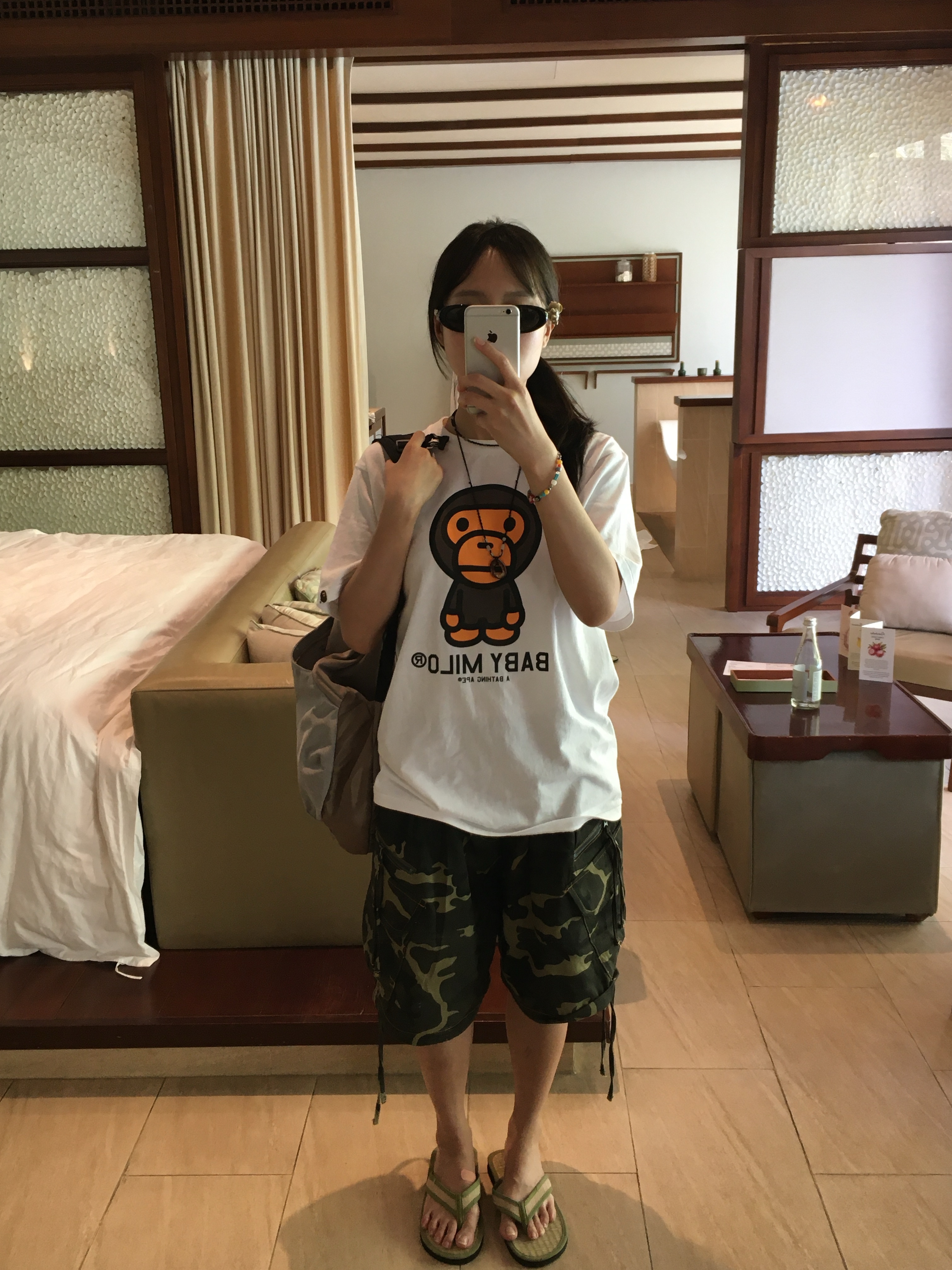 BAPE Baby Milo T-Shirt White 착용 스타일 - 2