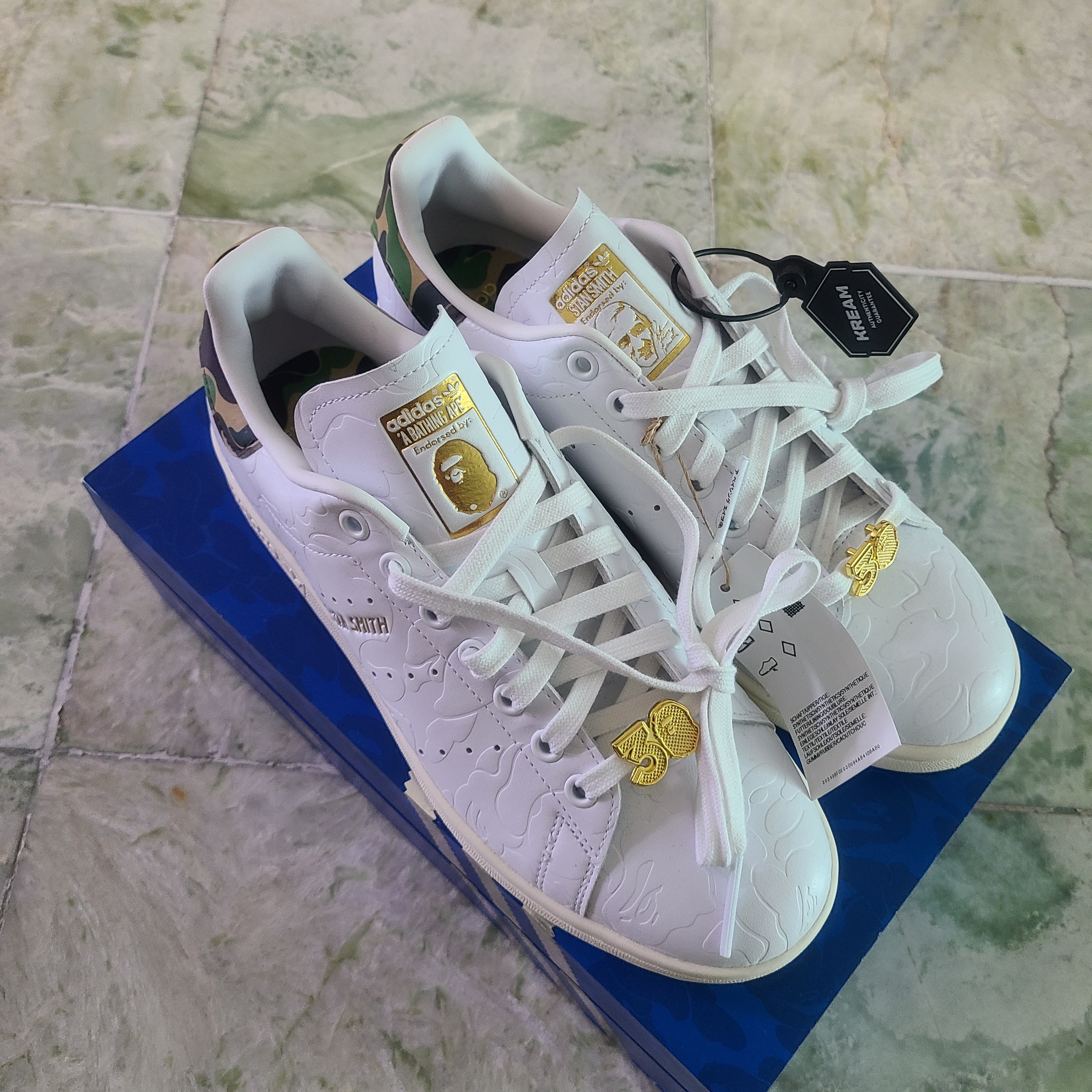 Adidas x BAPE Stan Smith Cloud White Off White 착용 스타일