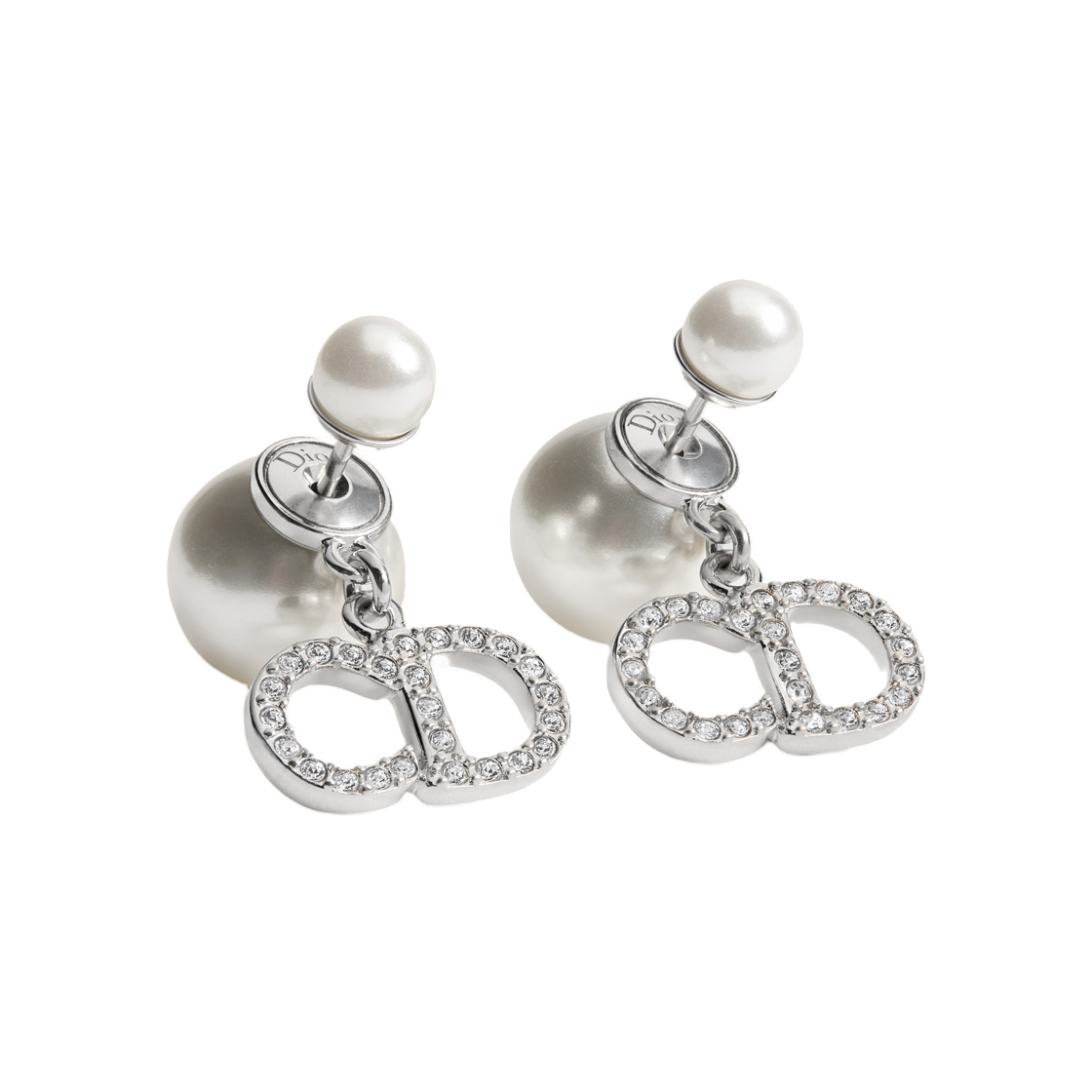 E4717WOMCY-D001 (W) Dior Tribales Earrings Metal White Resin Pearl Crystal Silver White