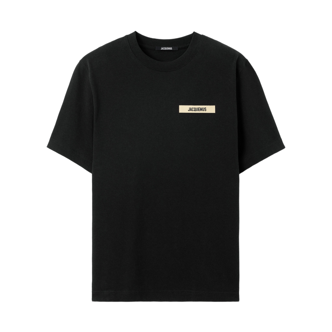자크뮈스 더 그로그랭 로고 티셔츠 블랙(Jacquemus The Gros Grain Logo T-Shirt Black) - 1