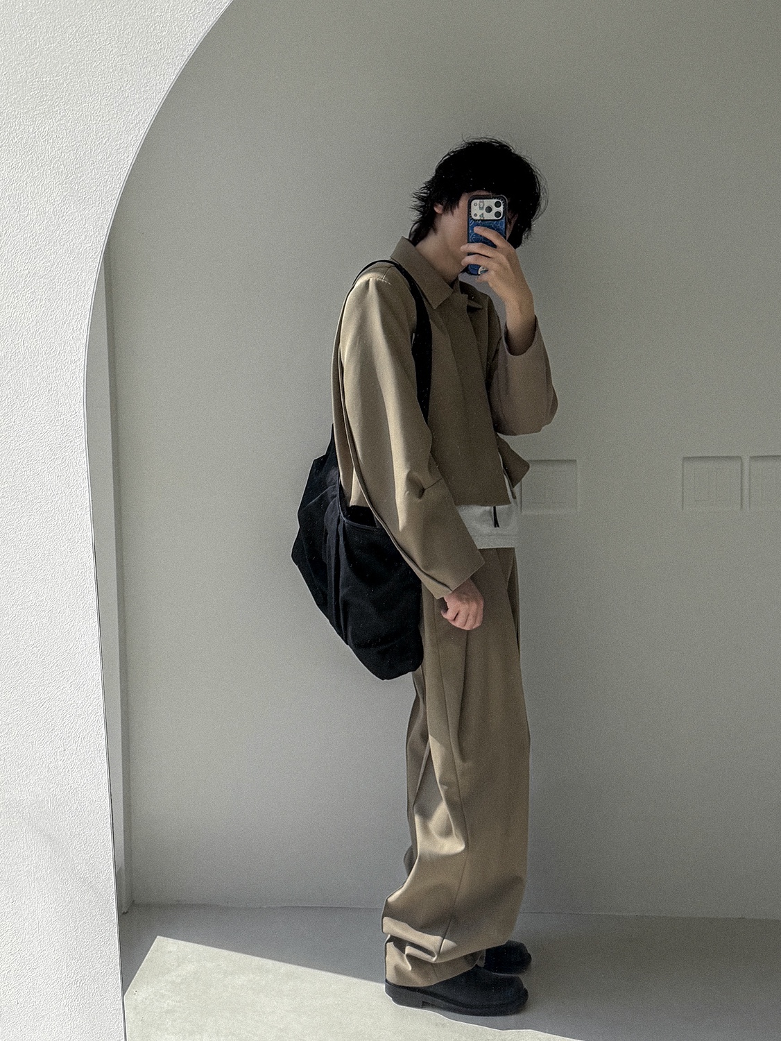 Ader Error Ani Slacks Beige, Ader Error Ani Jacket Beige 착용 스타일 - 2