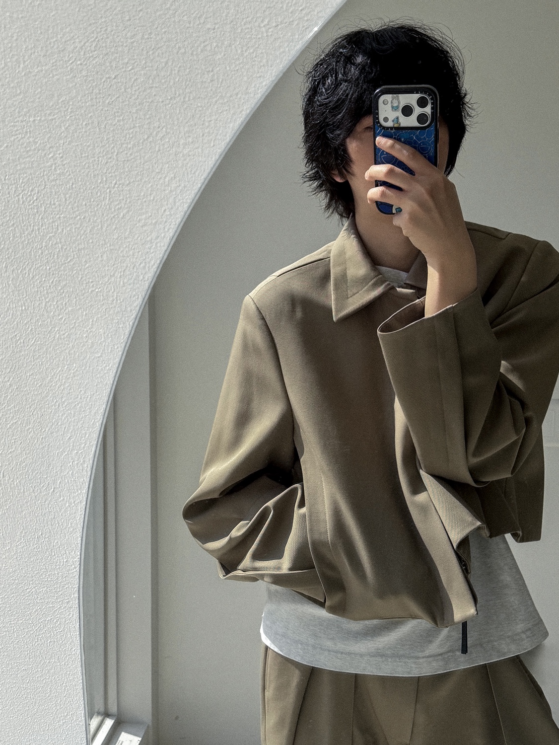 Ader Error Ani Slacks Beige, Ader Error Ani Jacket Beige 착용 스타일 - 3