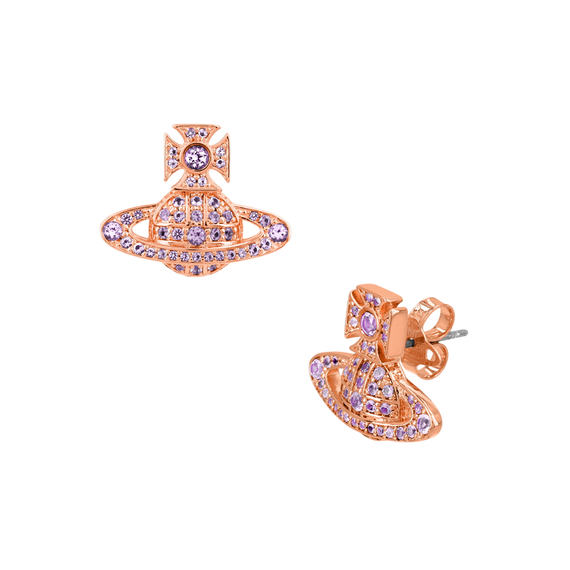 6201033A 02G111 [20% 쿠폰] (W) Vivienne Westwood Carmela Bas Relief Earrings Pink Gold