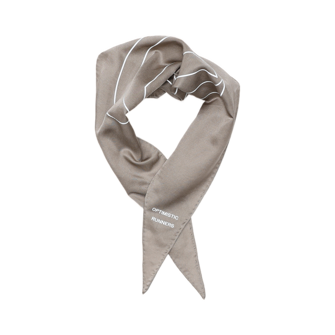 옵티미스틱 러너스 심볼 실크 스카프 카멜(Optimistic Runners Symbol Silk Scarf Camel) - 2