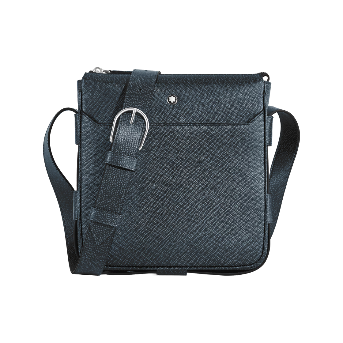 몽블랑 버티컬 벨트 메신저 백 사토리얼 레더 트위드 블루(Montblanc Vertical Belt Messenger Bag In Sartorial Leather Tweed Blue) - 1