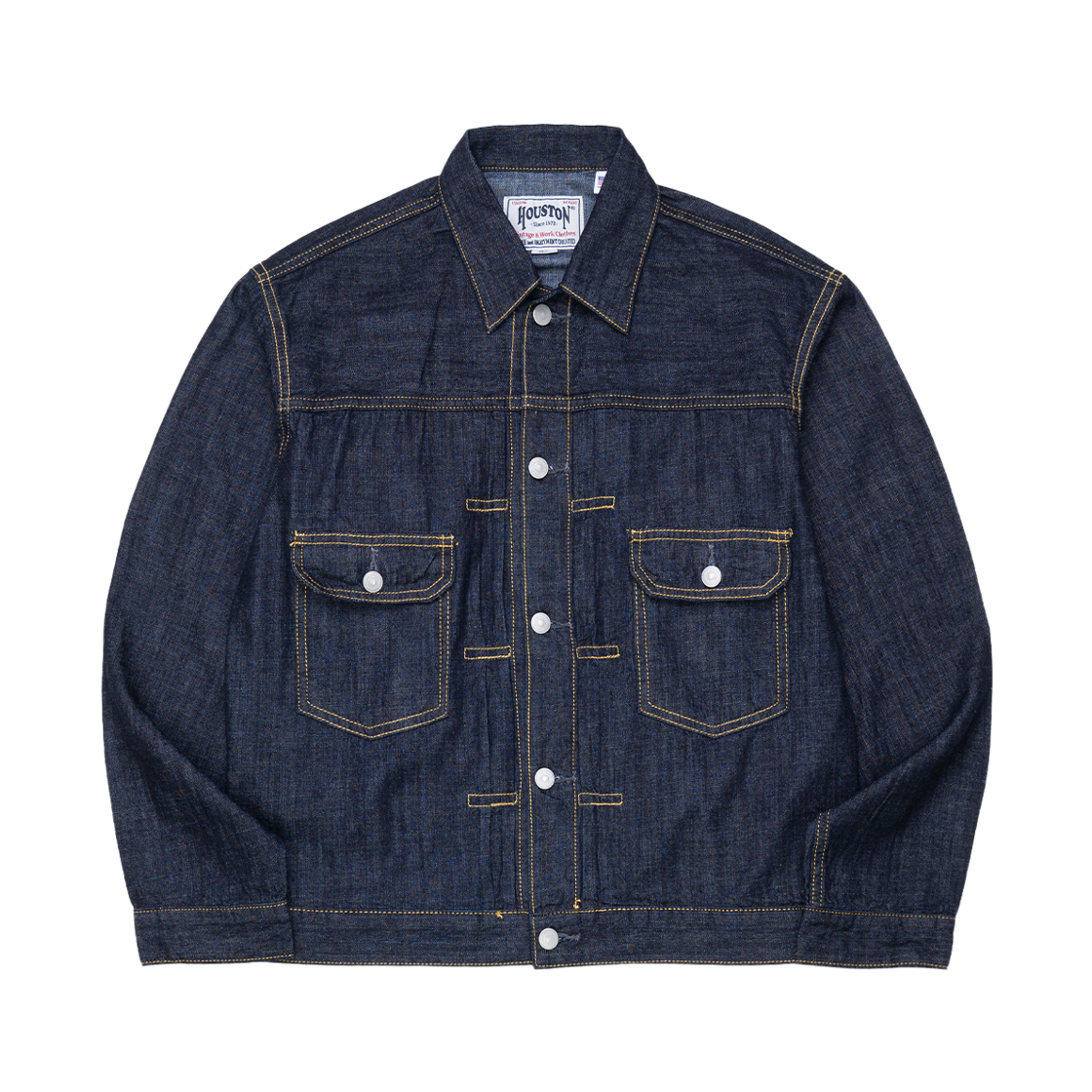 휴스턴 재팬 U.S. 코튼 타입2 데님 셔츠 자켓 인디고 원 워시 51584(Houston Japan U.S. Cotton Type2 Denim Shirt Jacket Indigo One Wash 51584) - 1