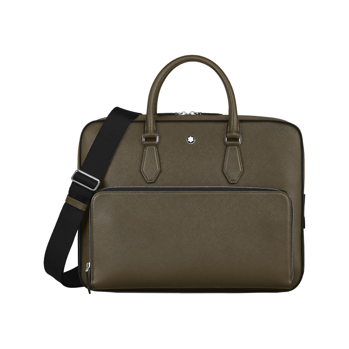 몽블랑 미디움 브리프케이스 포켓 사토리얼 레더 카키(Montblanc Medium Briefcase with Pocket In Sartorial Leather khaki) - 1