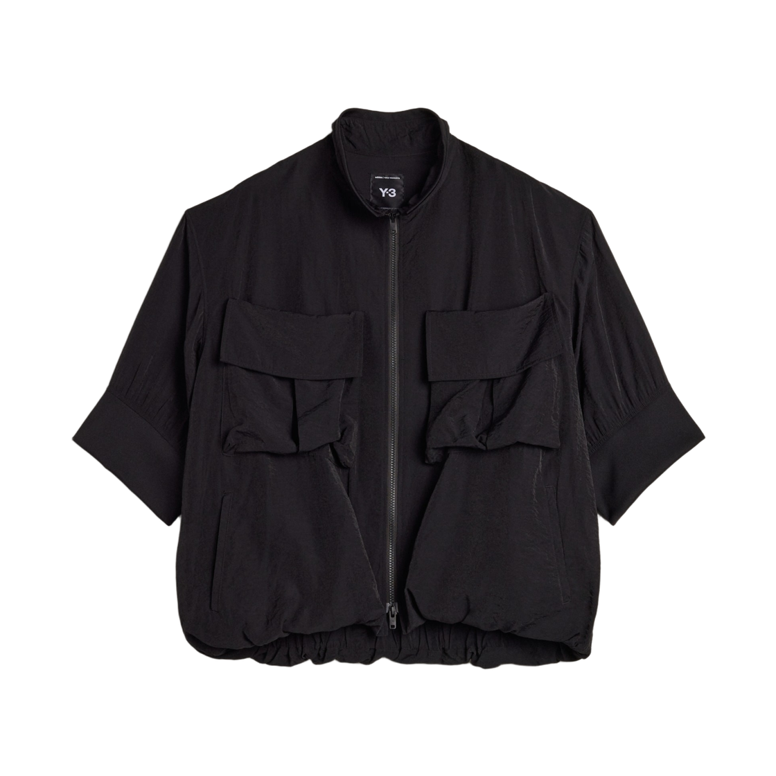 (W) Y-3 숏슬리브 트랙 탑 블랙((W) Y-3 Short Sleeve Track Top Black)