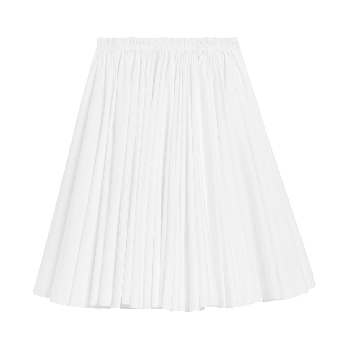 FSK444-CO0063-100 (W) AMI White Cotton Midi Corolla Skirt White
